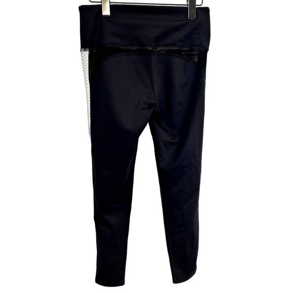 Noli Blk Womens Athletic Workout/Yoga Cropped Leggings w/ Wte‎ Side Stripes Sz L - Picture 6 of 8